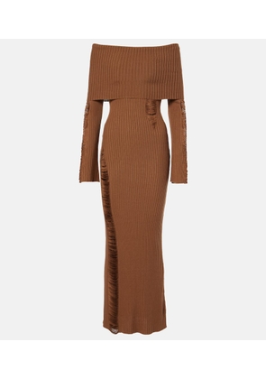 Aya Muse Danica ribbed-knit silk-blend midi dress