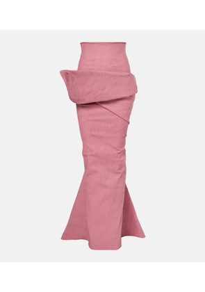 Rick Owens Draped cotton-blend maxi skirt