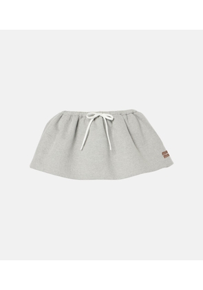 Miu Miu Logo cotton fleece miniskirt