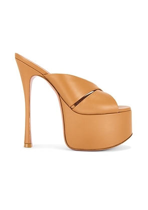 AMINA MUADDI Salma 155 Nappa Slipper Mule in Latte - Brown. Size 39 (also in 40, 41).