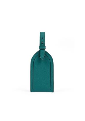 Smythson Luggage Tag In Panama In Petrol