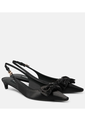 Dolce&Gabbana Bow-detail satin slingback pumps