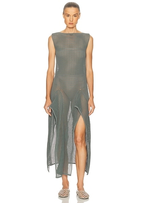 ALAÏA Ladder Dress in Lichen - Slate. Size 34 (also in 36, 38).