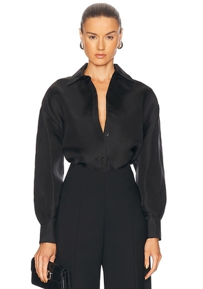 Carolina Herrera Oversized Button Down Top in Black - Black. Size 0 (also in 2, 4).