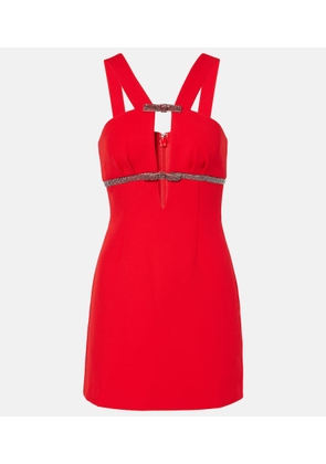 Self-Portrait Embellished crepe minidress