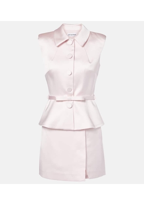 Self-Portrait Peplum satin minidress