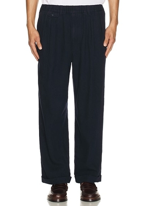 Beams Plus 2 Pleats Relax Trousers in Navy - Navy. Size S (also in ).