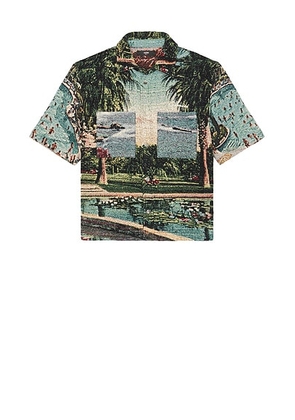 Amiri Paradise Tapestry Shirt in Multi - Blue,Green. Size L (also in M, S).