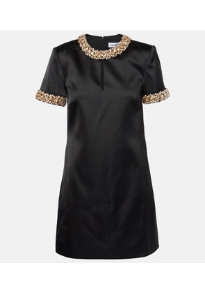 Self-Portrait Embellished satin minidress