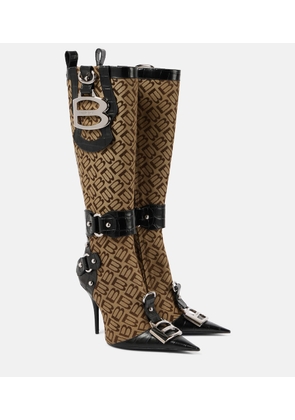 Balenciaga Essex leather-trimmed knee-high boots
