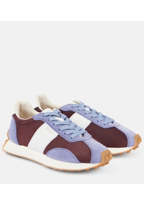 Tod's T Vintage suede-trimmed sneakers