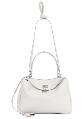 Balenciaga Rodeo Grained Leather Small Top Handle Bag in White - White. Size all.