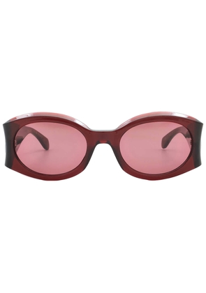 Salvatore Ferragamo Burgundy Oval Ladies Sunglasses SF2008S 612 55