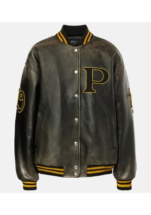 Prada Leather varsity jacket