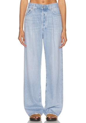 AGOLDE Franka Pleat Baggy Jeans in Scope - Blue. Size 26 (also in 25, 27, 28, 30, 33).