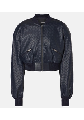 Rotate Braided faux leather bomber jacket