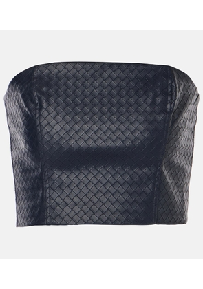 Rotate Woven faux leather bandeau top