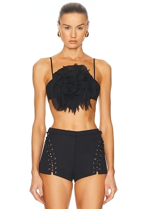 Blumarine Rose Top in Black - Black. Size 36 (also in 38, 40, 42).