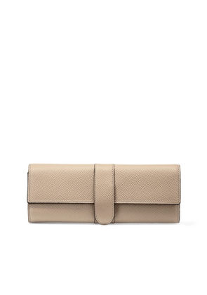 Smythson Small Jewellery Roll In Panama In Sandstone