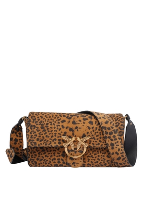 Pinko Leopard Suede Slouchy Bag