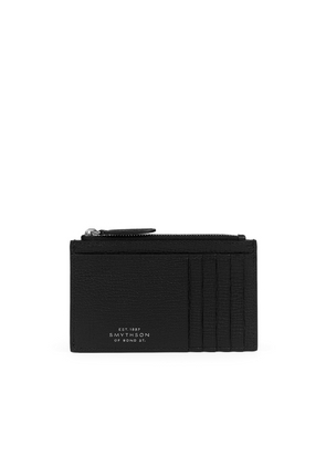 Smythson 8 Card Slot Coin Purse In Ludlow In Black
