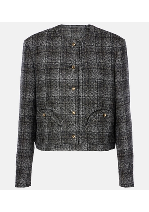 Blaze Milano Lulua Shamo checked cropped wool-blend jacket