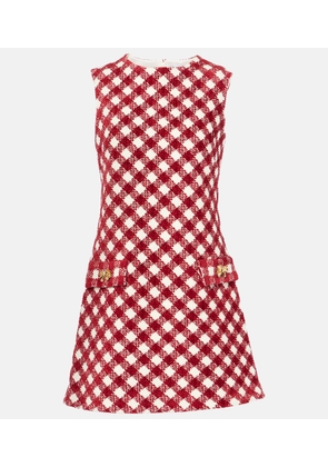 Oscar de la Renta Checked chenille tweed minidress