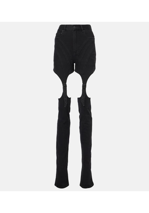Mugler High-rise cutout skinny jeans