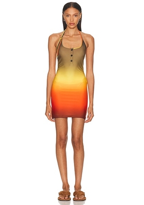 THE ATTICO Mini Dress in Multicolor - Olive,Yellow,Orange. Size 40 (also in ).