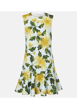Oscar de la Renta Chrysanthemum cotton-blend minidress