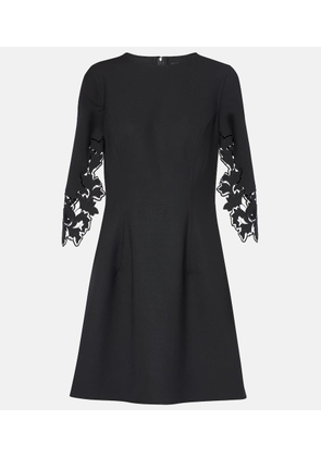 Oscar de la Renta Peony cutout wool-blend minidress