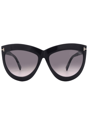 Tom Ford Doris Smoke Gradient Cat Eye Ladies Sunglasses FT1112 01B 59
