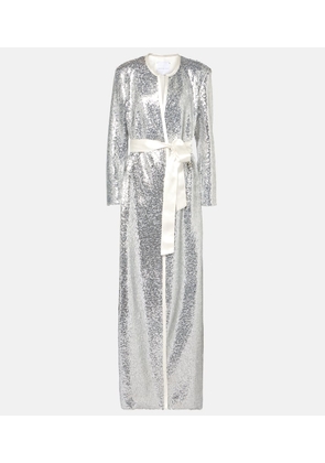 Markarian Allegra sequined wrap coat