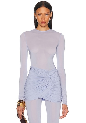 Alexandre Vauthier Long Sleeve Bodysuit in Iris - Lavender. Size 38 (also in 40, 44).