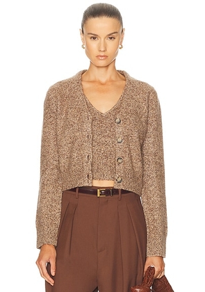 Brandon Maxwell Sloane Cardigan in Marled Brown - Brown. Size L (also in ).