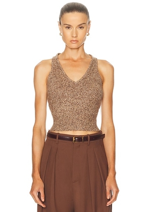Brandon Maxwell Reese Tank Top in Marled Brown - Brown. Size L (also in ).