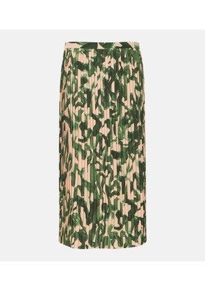Dries Van Noten Printed pleated midi skirt