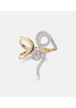Yeprem Golden Strada 18kt yellow and white gold bangle with diamonds