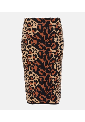 Blumarine Leo leopard-print jacquard pencil skirt