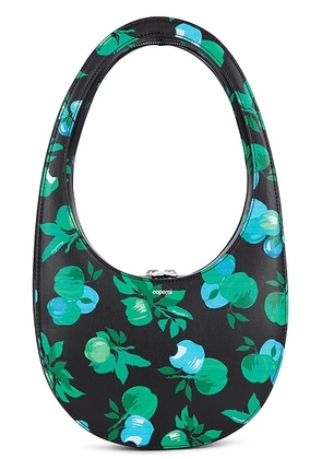 Coperni Printed Swipe Bag in Print Blue Flowers - Black,Blue. Size all.
