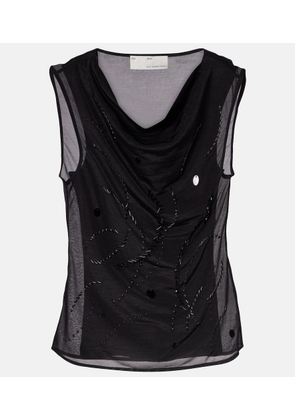 Xu Zhi Beaded mesh top