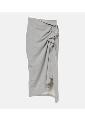 Dries Van Noten Gathered cotton jersey midi skirt