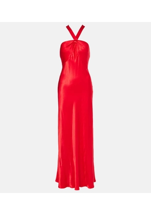 Rixo Losanna halterneck satin gown