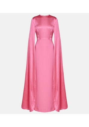 Solace London Adley caped crepe gown