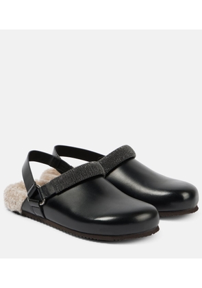 Brunello Cucinelli Monili shearling-lined leather clogs
