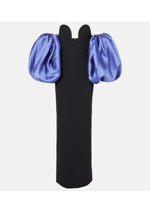 Solace London Karina twill and crepe gown