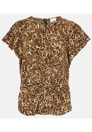 Isabel Marant Tullya leopard-print silk-blend top