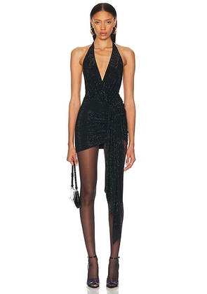 Alexandre Vauthier Macro Crystal Mini Dress in Black - Black. Size 40 (also in 42).