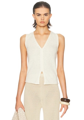 The Elder Statesman Nora Lite Split Hem Tank in Natural - Ivory. Size L (also in M, S, XS).