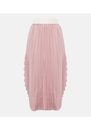 Stella McCartney Leather-trimmed plisse maxi skirt